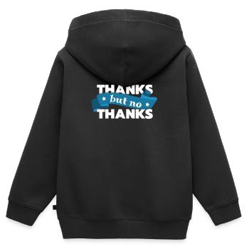 Thanksgiving Merci mais non merci - Sweat Premium à capuche zippé enfant bio - noir - Dos - AI Model Kid Male (0cm)