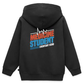 Medizin Student Arzt Doktor Geschenk - Kinder Premium Organic Zip Hoodie - Schwarz - Hinten - AI Model Kid Male (0cm)