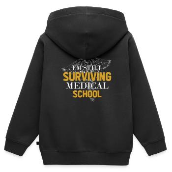 Medizin Student Arzt Doktor Geschenk Spritze - Kinder Premium Organic Zip Hoodie - Schwarz - Hinten - AI Model Kid Male (0cm)