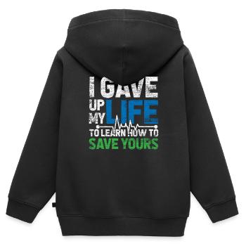 Krankenschwester Arzt Medizin Studium Mediziner - Kinder Premium Organic Zip Hoodie - Schwarz - Hinten - AI Model Kid Male (0cm)