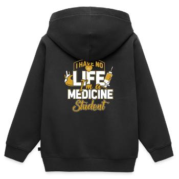 Medizin Student Arzt Doktor Geschenk - Kinder Premium Organic Zip Hoodie - Schwarz - Hinten - AI Model Kid Male (0cm)