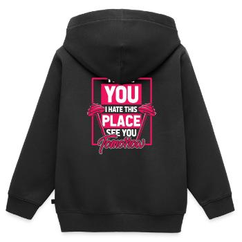 Gym poids poids poids haltères femme entraînement - Sweat Premium à capuche zippé enfant bio - noir - Dos - AI Model Kid Male (0cm)
