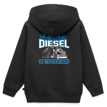 Diesel - Sweat Premium à capuche zippé enfant bio - noir - Dos - AI Model Kid Male (0cm)