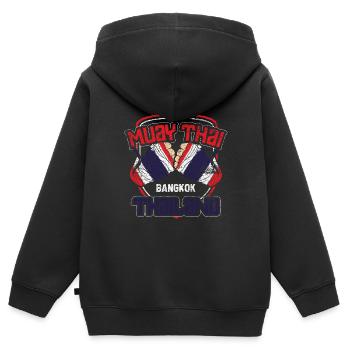 Thaïlande - Sweat Premium à capuche zippé enfant bio - noir - Dos - AI Model Kid Male (0cm)