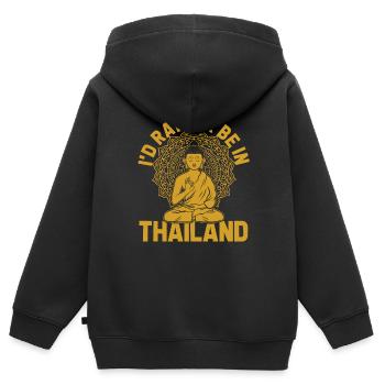 Thaïlande - Sweat Premium à capuche zippé enfant bio - noir - Dos - AI Model Kid Male (0cm)