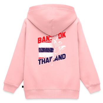 Thaïlande - Sweat Premium à capuche zippé enfant bio - rose - Dos - AI Model Kid Female (0cm)
