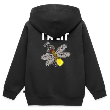 Ich bin Little Tshirt Design - Kinder Premium Organic Zip Hoodie - Schwarz - Hinten - AI Model Kid Male (0cm)