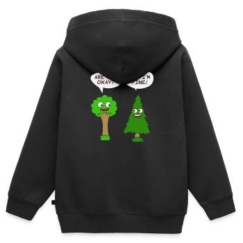 Beautiful Nature Tree Tshirt Design Are You Okay? - Kids Premium Organic Zip-up Hoodie - black - Back - AI Model Kid Male (0cm)