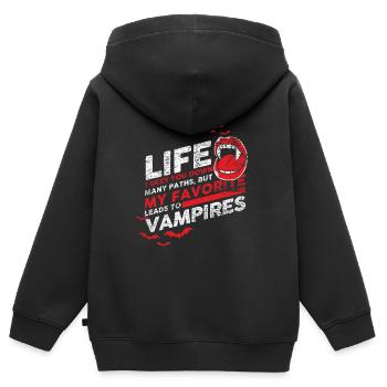 vampire - Sweat Premium à capuche zippé enfant bio - noir - Dos - AI Model Kid Male (0cm)