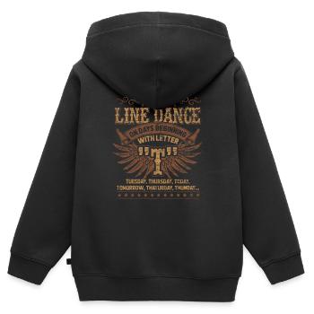 Linedance Western Country bottes de danse de cow-boy - Sweat Premium à capuche zippé enfant bio - noir - Dos - AI Model Kid Male (0cm)