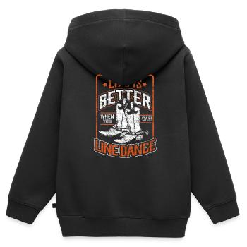 Line Dance - Kinder Premium Organic Zip Hoodie - Schwarz - Hinten - AI Model Kid Male (0cm)