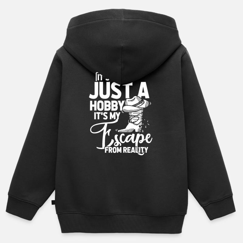 Line Dance - Sweat Premium à capuche zippé enfant bio - noir