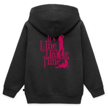 Linedance - Kinder Premium Organic Zip Hoodie - Schwarz - Hinten - AI Model Kid Male (0cm)