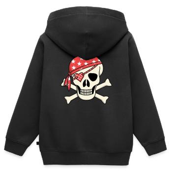 pirat Totenkopf girly augenklappe geschenkidee - Kinder Premium Organic Zip Hoodie - Schwarz - Hinten - AI Model Kid Male (0cm)