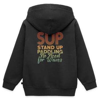 SUP - Kinder Premium Organic Zip Hoodie - Schwarz - Hinten - AI Model Kid Male (0cm)