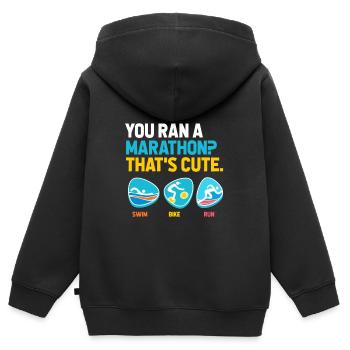 Triathlon - Sweat Premium à capuche zippé enfant bio - noir - Dos - AI Model Kid Male (0cm)