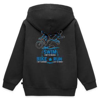 Triathlon Sportler Athlet Wettkampf Motivation - Kinder Premium Organic Zip Hoodie - Schwarz - Hinten - AI Model Kid Male (0cm)