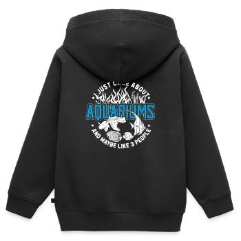 Aquarium - Kinder Premium Organic Zip Hoodie - Schwarz - Hinten - AI Model Kid Male (0cm)