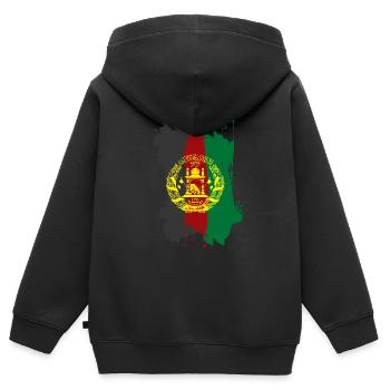 Afghanistan Flagge - Kinder Premium Organic Zip Hoodie - Schwarz - Hinten - AI Model Kid Male (0cm)