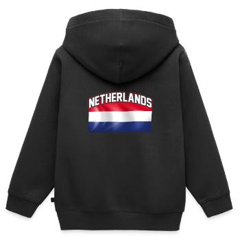 Pays-Bas Pays-Bas Pays-Bas - Sweat Premium à capuche zippé enfant bio - noir - Dos - AI Model Kid Male (0cm)
