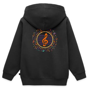 clef - Kids Premium Organic Zip-up Hoodie - black - Back - AI Model Kid Male (0cm)
