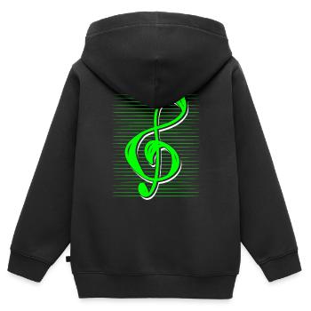 treble clef - Kids Premium Organic Zip-up Hoodie - black - Back - AI Model Kid Male (0cm)