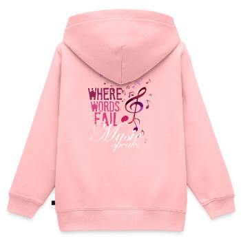 École de musique clef - Sweat Premium à capuche zippé enfant bio - rose - Dos - AI Model Kid Female (0cm)