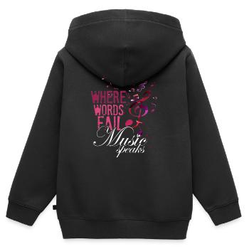 Musik Geschenk Notenschlüssel Musikschule Dur Moll - Kinder Premium Organic Zip Hoodie - Schwarz - Hinten - AI Model Kid Male (0cm)