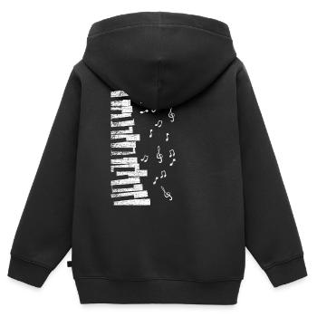 Clavier piano clavier aile piano mus - Sweat Premium à capuche zippé enfant bio - noir - Dos - AI Model Kid Male (0cm)