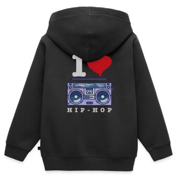 Streetdance Breakdance Hip Hop Musik Tanzsport - Kinder Premium Organic Zip Hoodie - Schwarz - Hinten - AI Model Kid Male (0cm)