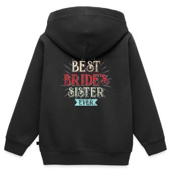 Schwester der Braut - Kinder Premium Organic Zip Hoodie - Schwarz - Hinten - AI Model Kid Male (0cm)
