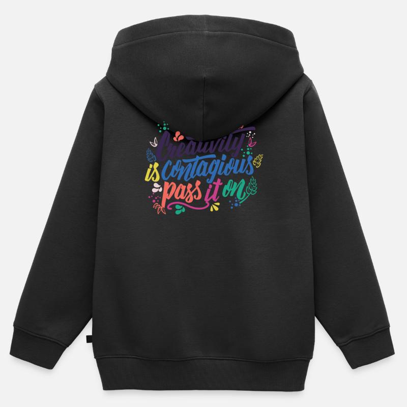 La créativité est contagieuse - enseignants et artistes - Sweat Premium à capuche zippé enfant bio - noir