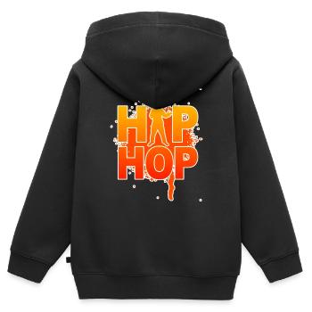 Hip Hop - Kinder Premium Organic Zip Hoodie - Schwarz - Hinten - AI Model Kid Male (0cm)