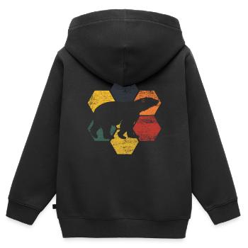 Eisbär - Kinder Premium Organic Zip Hoodie - Schwarz - Hinten - AI Model Kid Male (0cm)