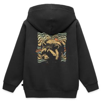 Waschbär Racoon Trash Panda Nachtaktiv Waldtier - Kinder Premium Organic Zip Hoodie - Schwarz - Hinten - AI Model Kid Male (0cm)