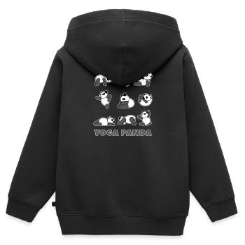 Yoga Panda Tier süße namaste Lotos Geschenkidee - Kinder Premium Organic Zip Hoodie - Schwarz - Hinten - AI Model Kid Male (0cm)