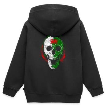 Wales Totenkopf Halloween Drache Kelten - Kinder Premium Organic Zip Hoodie - Schwarz - Hinten - AI Model Kid Male (0cm)