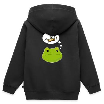 Frog frog prince - Kids Premium Organic Zip-up Hoodie - black - Back - AI Model Kid Male (0cm)
