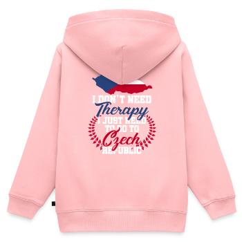 Tschechien - Kinder Premium Organic Zip Hoodie - Rosa - Hinten - AI Model Kid Female (0cm)