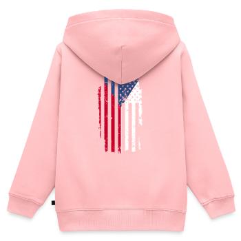 Tschechien - Kinder Premium Organic Zip Hoodie - Rosa - Hinten - AI Model Kid Female (0cm)