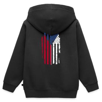 Tschechien - Kinder Premium Organic Zip Hoodie - Schwarz - Hinten - AI Model Kid Male (0cm)