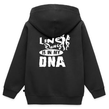 Linedance DNA - Kinder Premium Organic Zip Hoodie - Schwarz - Hinten - AI Model Kid Male (0cm)