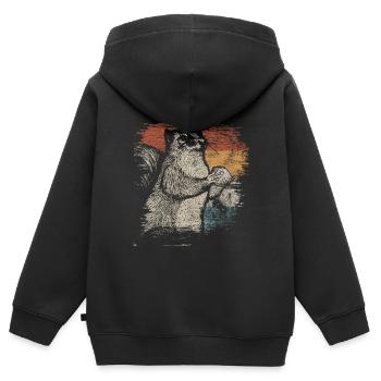 Eichhörnchen - Kinder Premium Organic Zip Hoodie - Schwarz - Hinten - AI Model Kid Male (0cm)