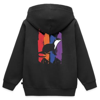 Martre Loutre - Sweat Premium à capuche zippé enfant bio - noir - Dos - AI Model Kid Male (0cm)