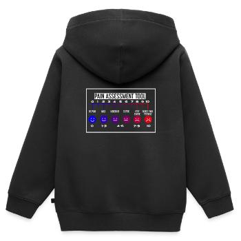 Krankenschwester Schmerz Skala - Kinder Premium Organic Zip Hoodie - Schwarz - Hinten - AI Model Kid Male (0cm)