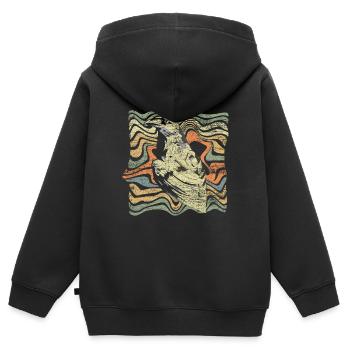 Rabe - Kinder Premium Organic Zip Hoodie - Schwarz - Hinten - AI Model Kid Male (0cm)