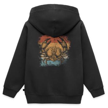 Krabbe - Kinder Premium Organic Zip Hoodie - Schwarz - Hinten - AI Model Kid Male (0cm)