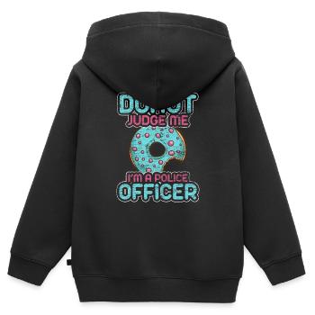 Polizei Donat Polizist Geschenk Polizistin Gesetz - Kinder Premium Organic Zip Hoodie - Schwarz - Hinten - AI Model Kid Male (0cm)