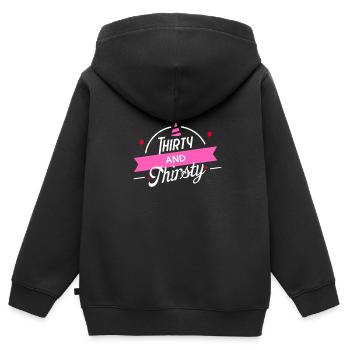 30e anniversaire de la fête de trente et soif - Sweat Premium à capuche zippé enfant bio - noir - Dos - AI Model Kid Male (0cm)