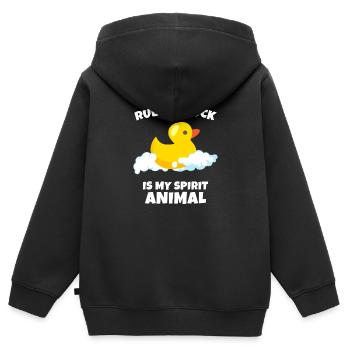 Badeente Spirituelles Tier - Kinder Premium Organic Zip Hoodie - Schwarz - Hinten - AI Model Kid Male (0cm)